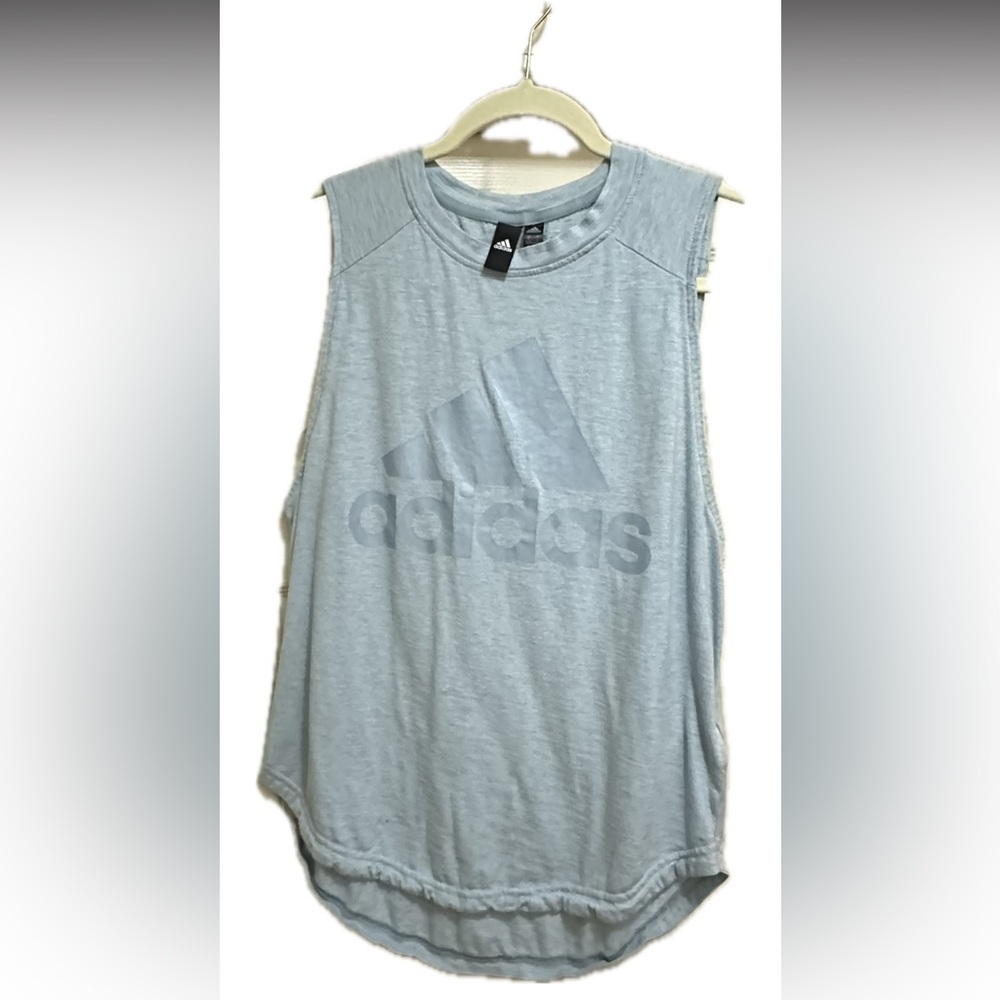 Blue Gray Muscle Tee Crew Neck